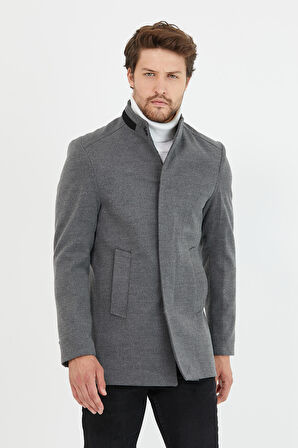 Mero Life Erkek Gri Yeni Sezon Kısa Kaşe Kaban